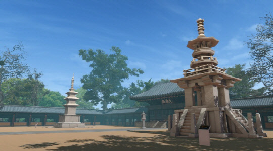 사진= 불교문화유산 XR콘텐츠(경주 불국사의 다보탑과 석가탑). 이미지